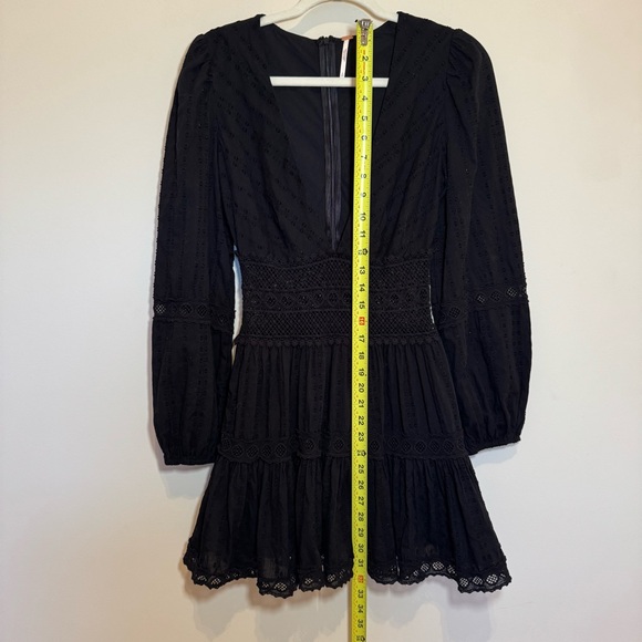 Free People | Black Delightful Mini Dress 100% Cotton Size 0 - Picture 6 of 11